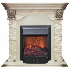 Каминокомплект RealFlame Dublin LUX STD/EUG WT с очагом Majestic s Lux Black/Brass